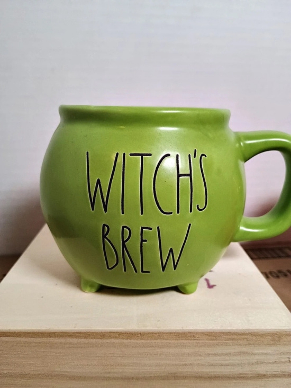 Rae Dunn Witch's Brew Cauldron Mug Green